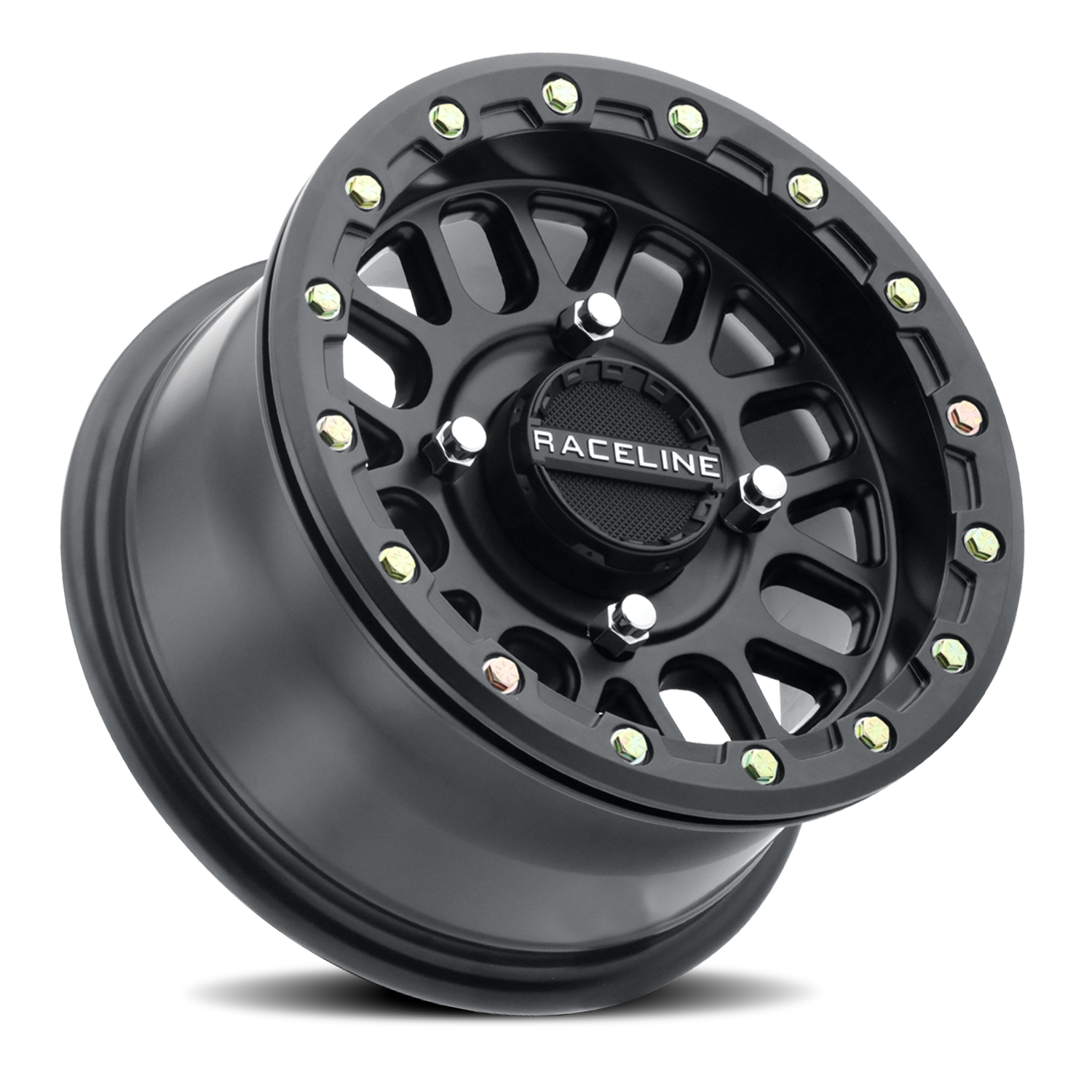 RACELINE | Aluminum Wheels | Aluminum Wheels 15x6 Podium Beadlock UTV A93B Satin Black 40 Offset 4 on 156 Bolt Pattern Raceline | A93B-56056+40