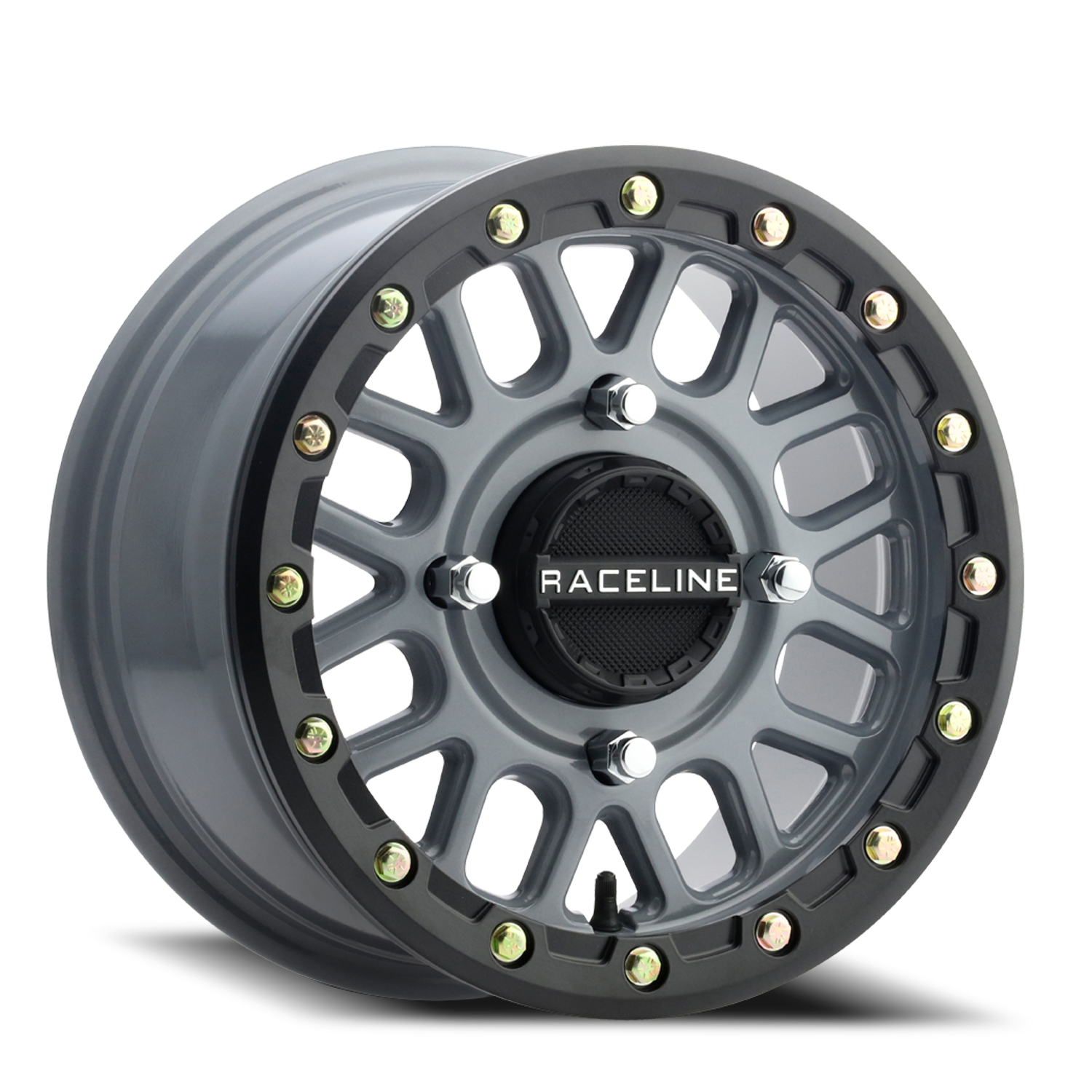 RACELINE | Aluminum Wheels | Aluminum Wheels 15x6 Podium Beadlock UTV A93SG Stealth Grey 40 Offset 4 on 137 Bolt Pattern Raceline | A93SG-56037+40