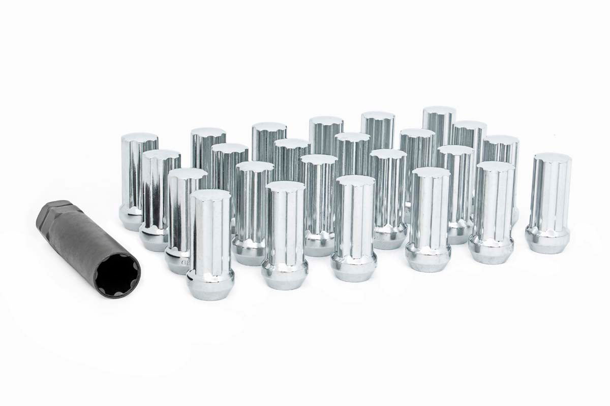 M14x2.0 Wheel Installation Kit w/Lug Nuts and Socket Key Chrome Rough Country
