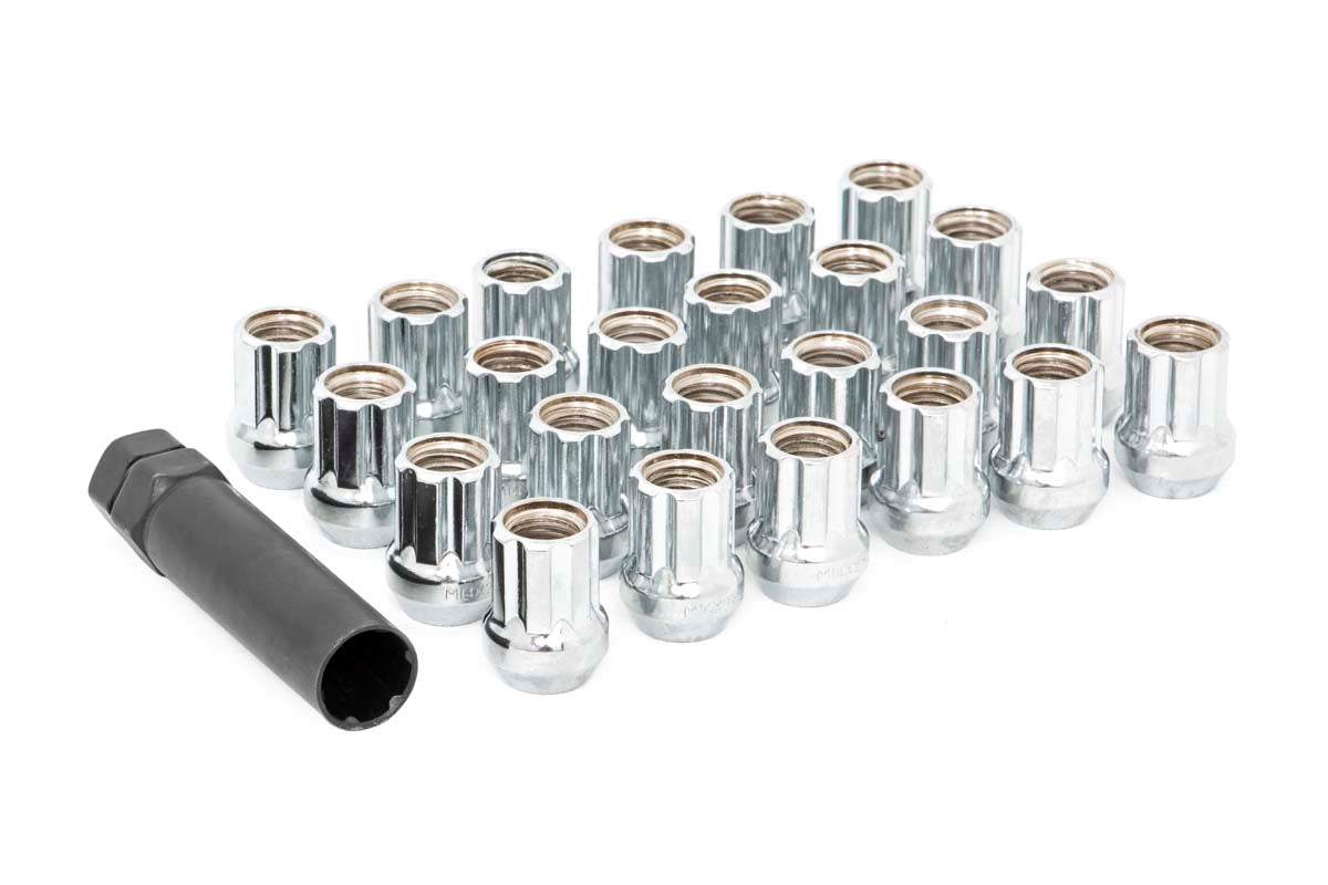 M14x2.0 Wheel Installation Kit w/Lug Nuts and Socket Key Chrome Rough Country
