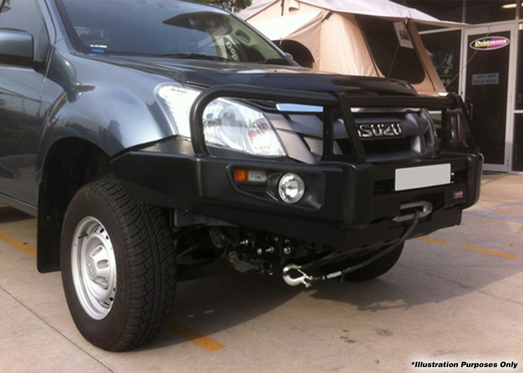 DOBINSONS | BULL BAR BLACK DELUXE FOR 2ND GEN ISUZU D-MAX 2012-2016 | BU21-3685