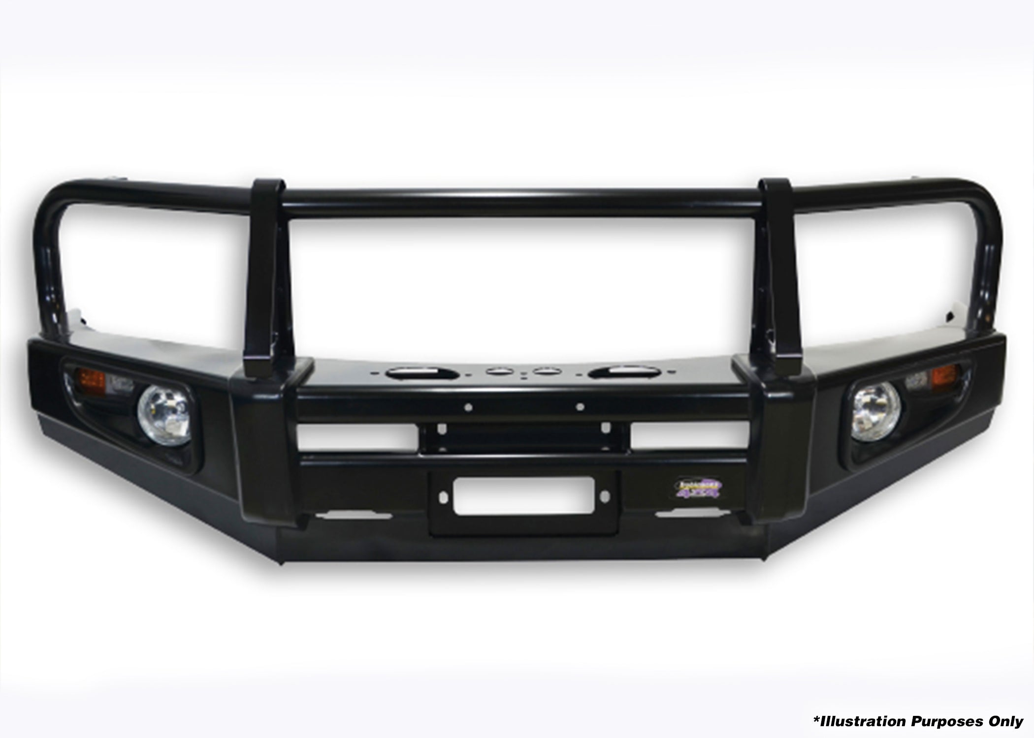 DOBINSONS | BULL BAR BLACK DELUXE FOR TOYOTA LAND CRUISER 76, 78, 79 SERIES 2016+ BIG CHASSIS | BU59-3724