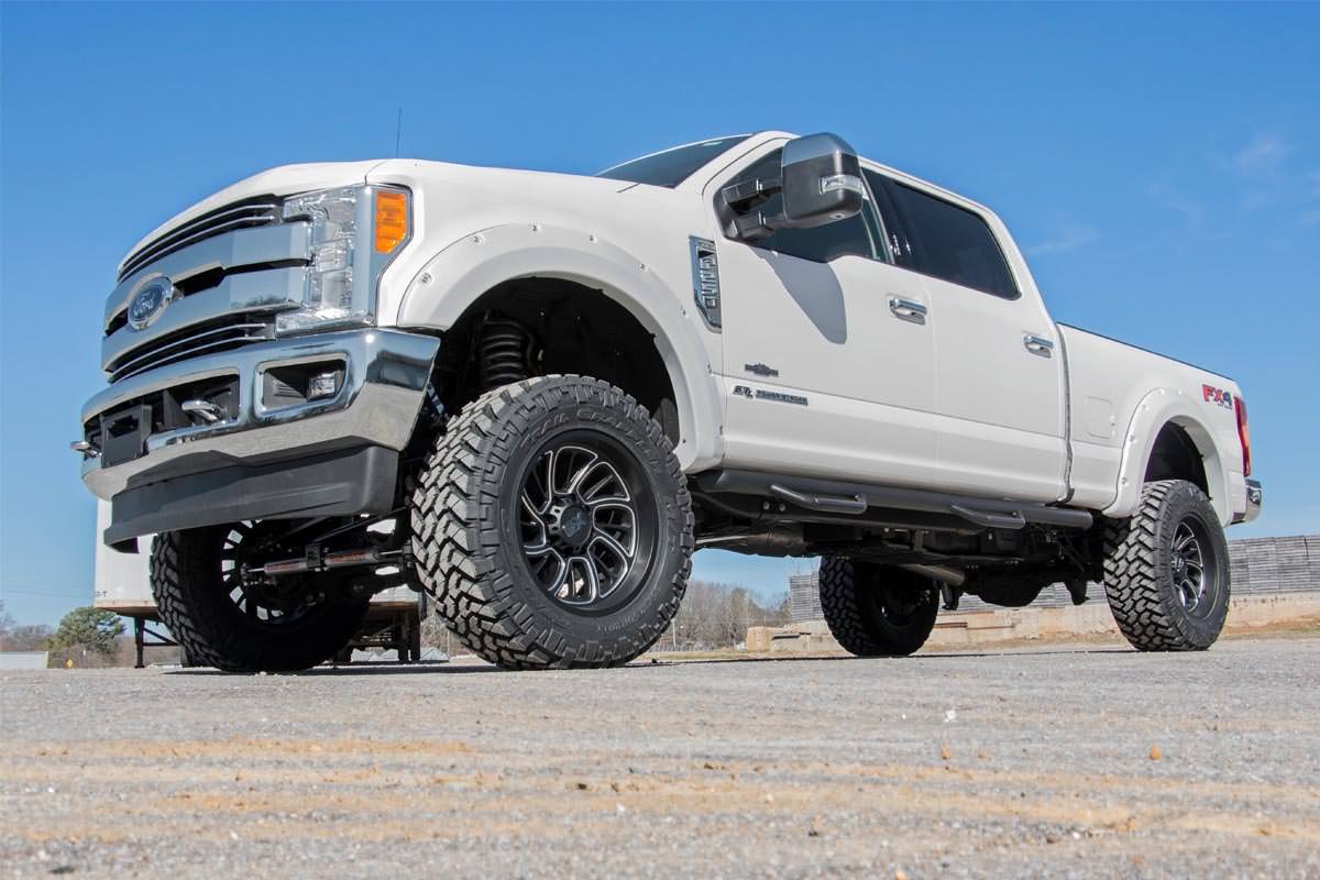 Rough Country | Fender Flares | Pocket Fender Flares Absolute Black Ford Super Duty (17-22) Rough Country | F-F21112-G1