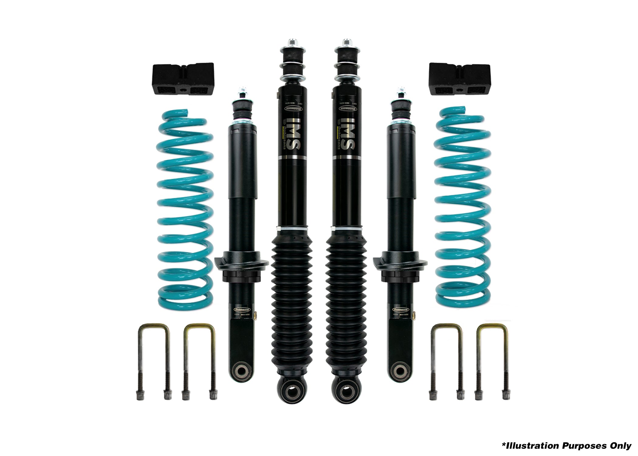 DOBINSONS | 1.5" TO 3.0" IMS LIFT KIT FOR TOYOTA HILUX VIGO SINGLE CAB 4.0L V6 PETROL KUN26 3.0L TD WITH QUICK RIDE REAR | DSSKIT47
