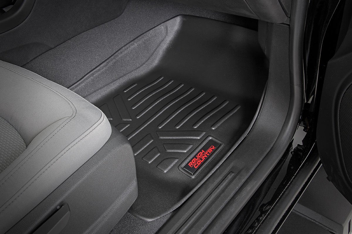 Rough Country | Floor Mats/Liners | Heavy Duty Floor Mats Front/Rear-15-22 Chevy Colorado/GMC Canyon Crew Cab Rough Country | M-21513