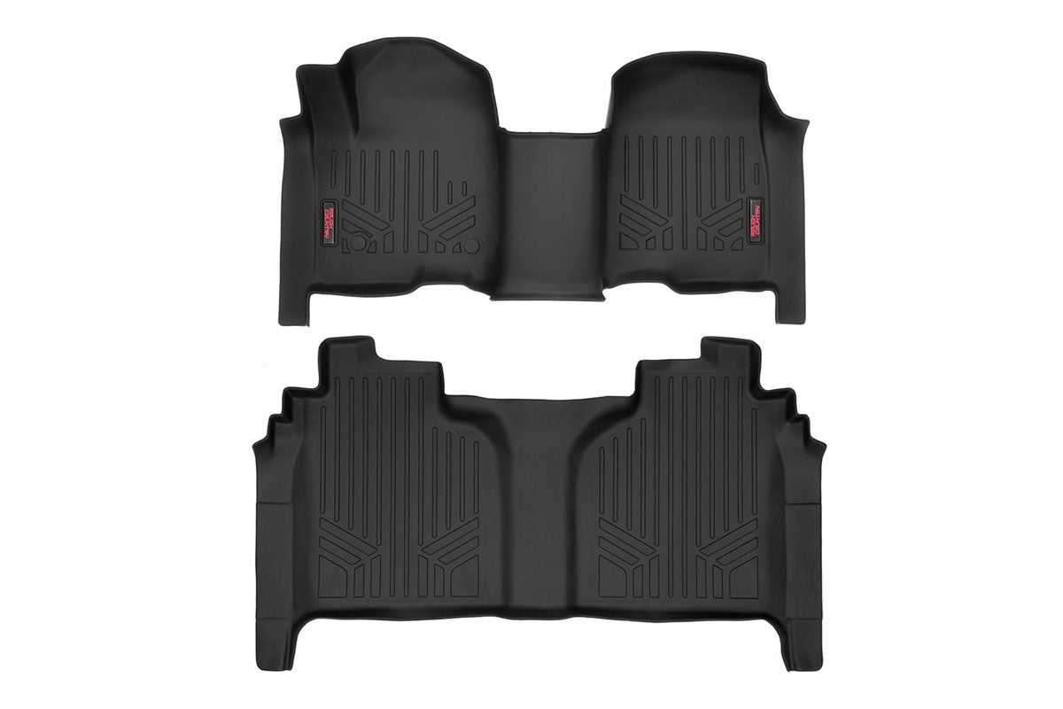 Heavy Duty Floor Mats Front/Rear-19-20 Silverado/Sierra Crew Cab Rough Country