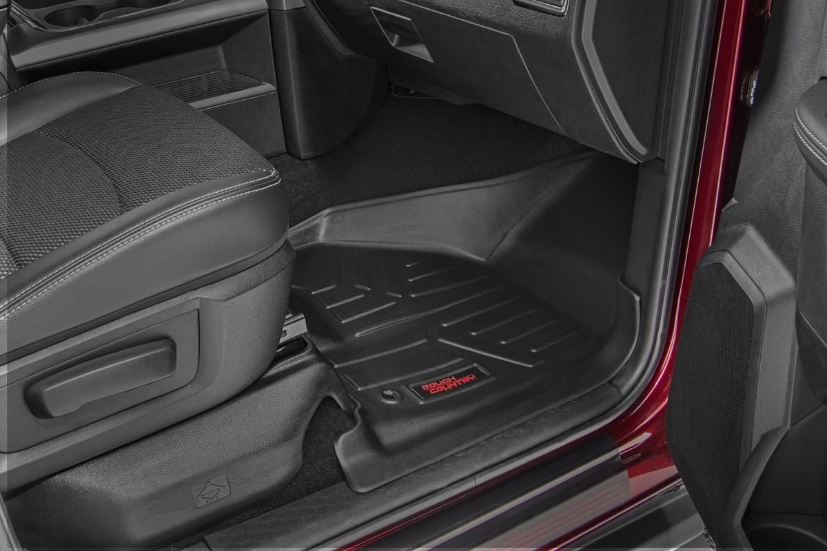 Rough Country | Floor Mats/Liners | Heavy Duty Floor Mats Front/Rear-12-18 Dodge RAM Crew/Mega Cab Full Console Rough Country | M-31213