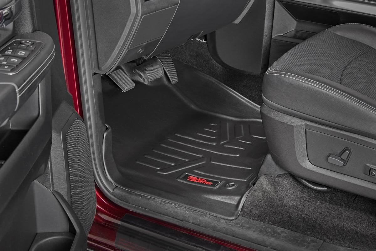 Rough Country | Floor Mats/Liners | Heavy Duty Floor Mats Front/Rear-12-18 Dodge RAM Crew/Mega Cab Full Console Rough Country | M-31213