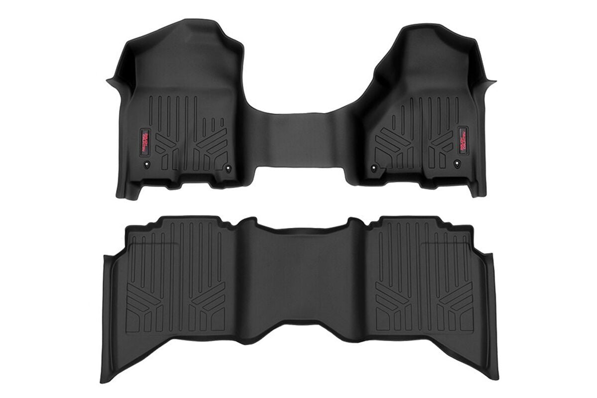 Heavy Duty Floor Mats Front/Rear-12-18 Dodge RAM 1500 Crew/Mega Cab Rough Country