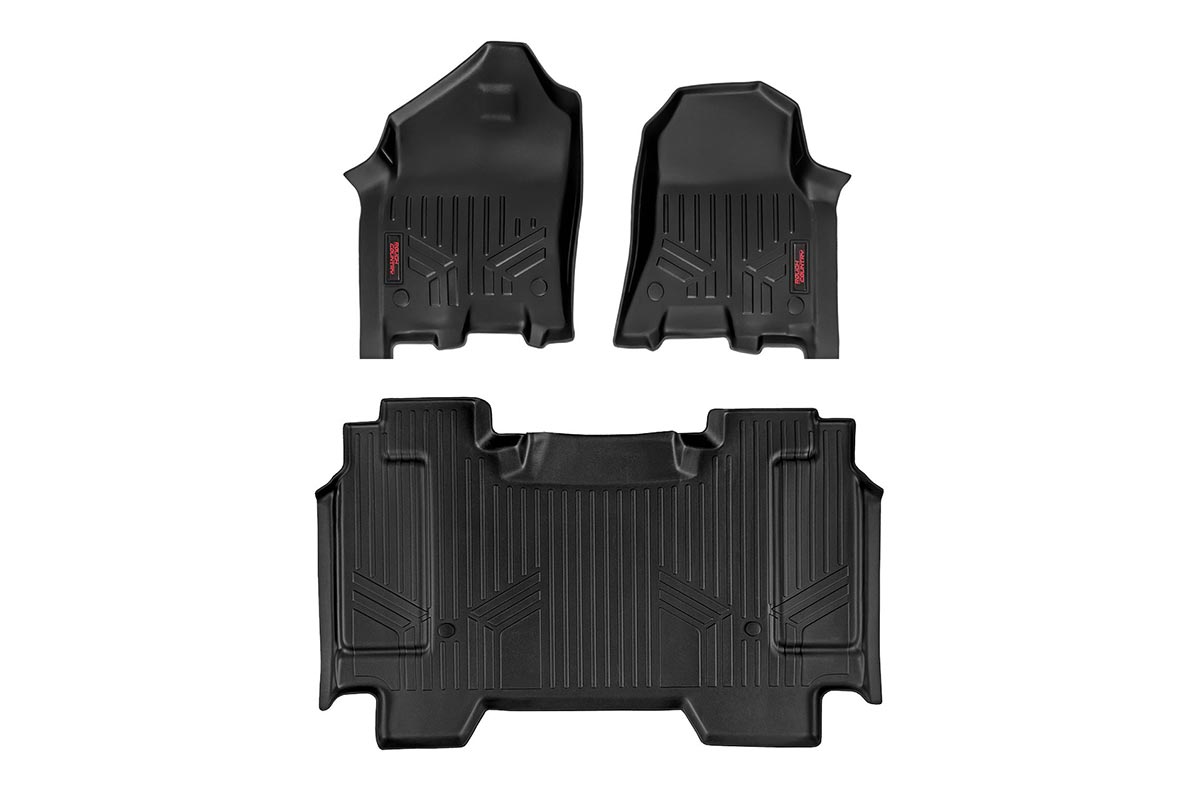 Heavy Duty Floor Mats Front/Rear-19-20 RAM Crew Cab Full Console Rough Country