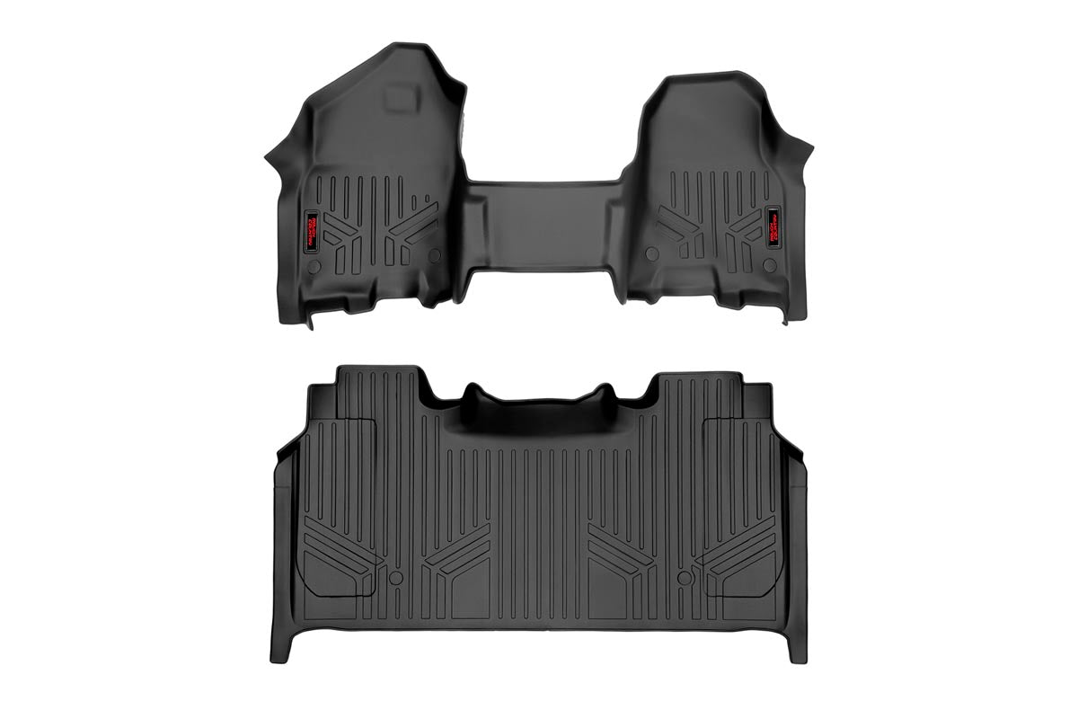Heavy Duty Floor Mats Front/Rear-19-20 RAM 1500 Crew Cab Half Console Rough Country