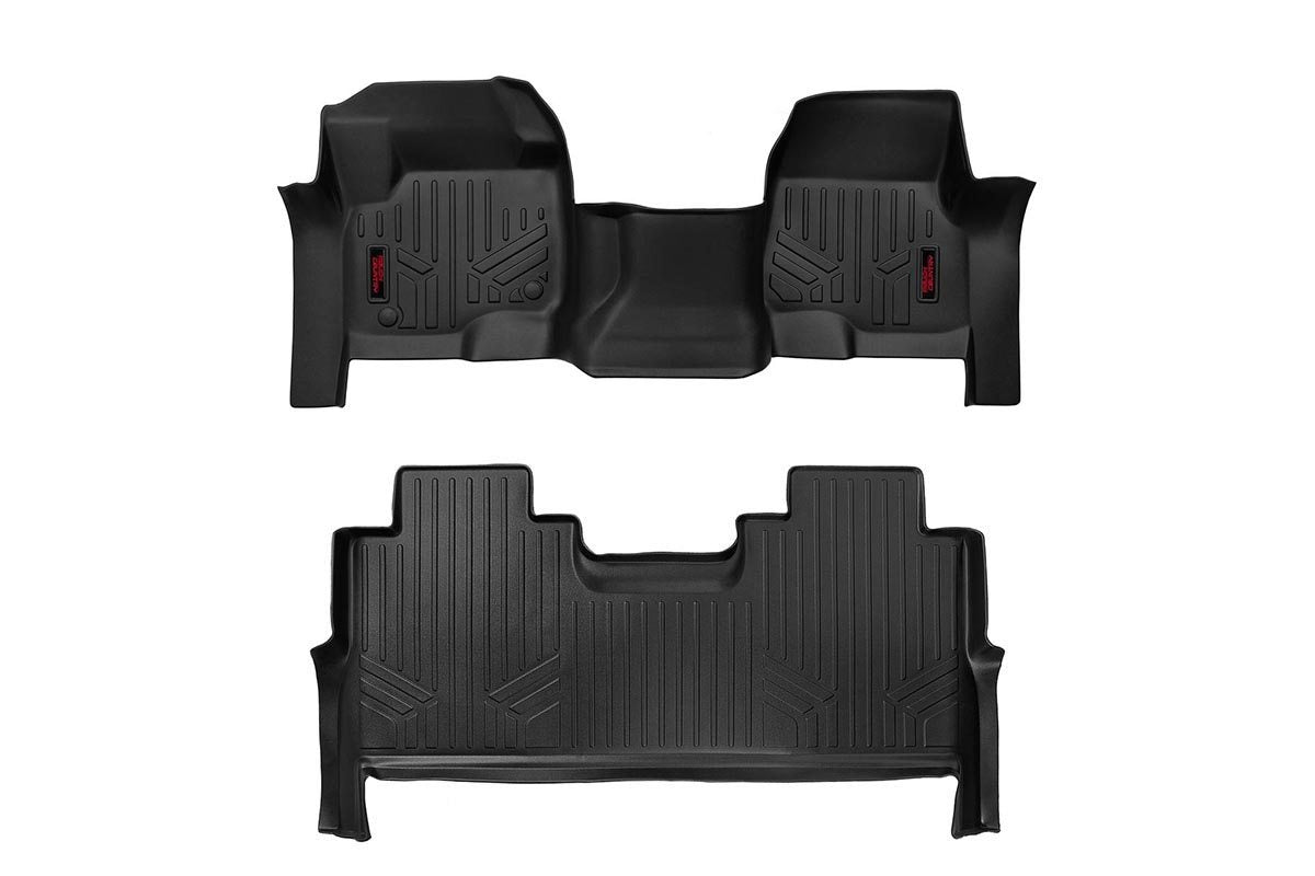 Heavy Duty Floor Mats Front/Rear-17-20 Ford Super Duty Crew Cab Rough Country