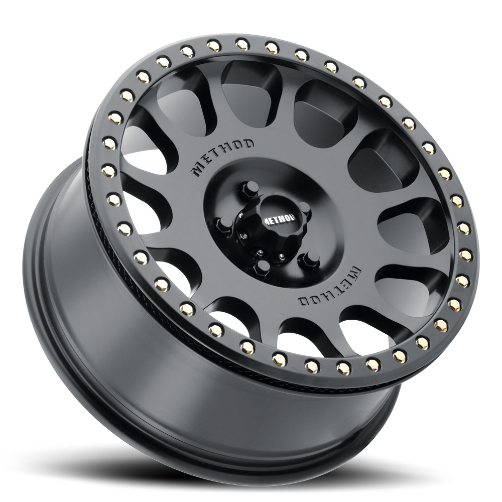 METHOD WHEELS | Aluminum Wheels 17x8.5 Beadlock MR105 Bolt Pattern 5 On 139.7 Offset 0 Lip Size 1.46 Matte Black MB Method | MR10578555500B