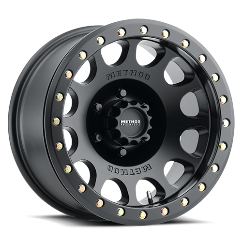 METHOD WHEELS | Aluminum Wheels 17x8.5 Beadlock MR105 Bolt Pattern 8 On 165.1 Offset 0 Lip Size 1.46 Matte Black MB Method | MR10578580500B