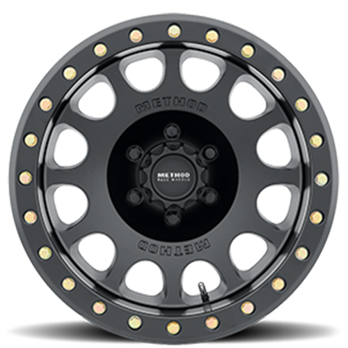 METHOD WHEELS | Aluminum Wheels 17x8.5 Beadlock MR105 Bolt Pattern 8 On 165.1 Offset 0 Lip Size 1.46 Matte Black MB Method | MR10578580500B