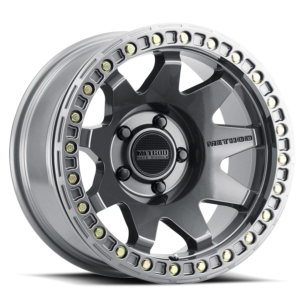 METHOD WHEELS | Aluminum Wheels 17x9 MR108 Bolt Pattern 5 On 127 Offset -44 Lip Size 0.63 Gloss Titanium GY Method | MR10879050844B