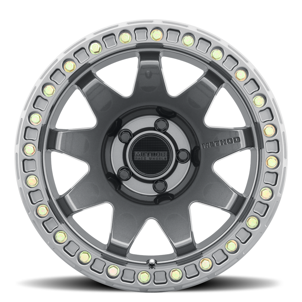 METHOD WHEELS | Aluminum Wheels 17x9 MR108 Bolt Pattern 5 On 127 Offset -44 Lip Size 0.63 Gloss Titanium GY Method | MR10879050844B