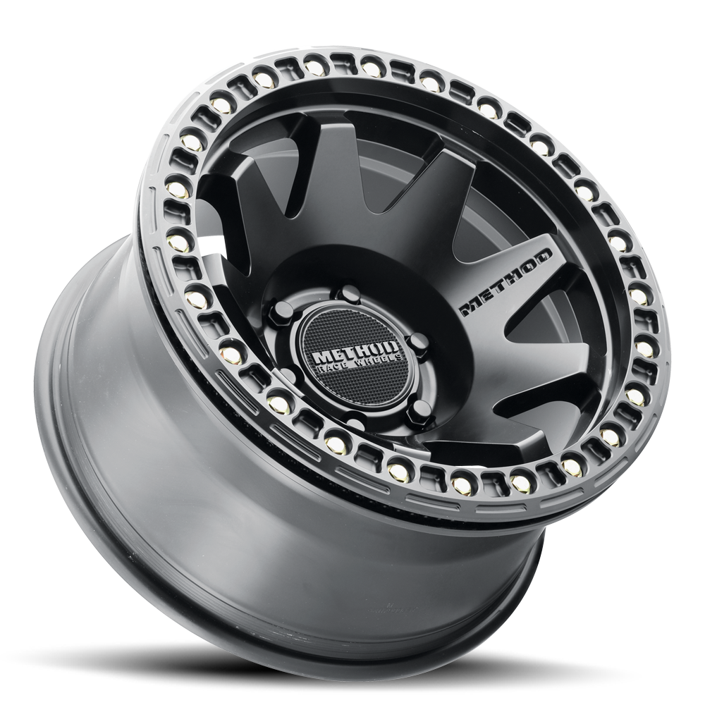METHOD WHEELS | Aluminum Wheels 17x9 MR108 Bolt Pattern 6 On 139.7 Offset -44 Lip Size 0.63 Matte Black MB Method | MR10879060544B