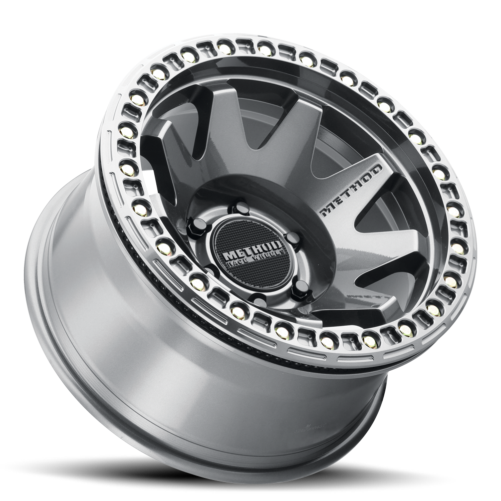 METHOD WHEELS | Aluminum Wheels 17x9 MR108 Bolt Pattern 6 On 139.7 Offset -44 Lip Size 0.63 Gloss Titanium GY Method | MR10879060844B