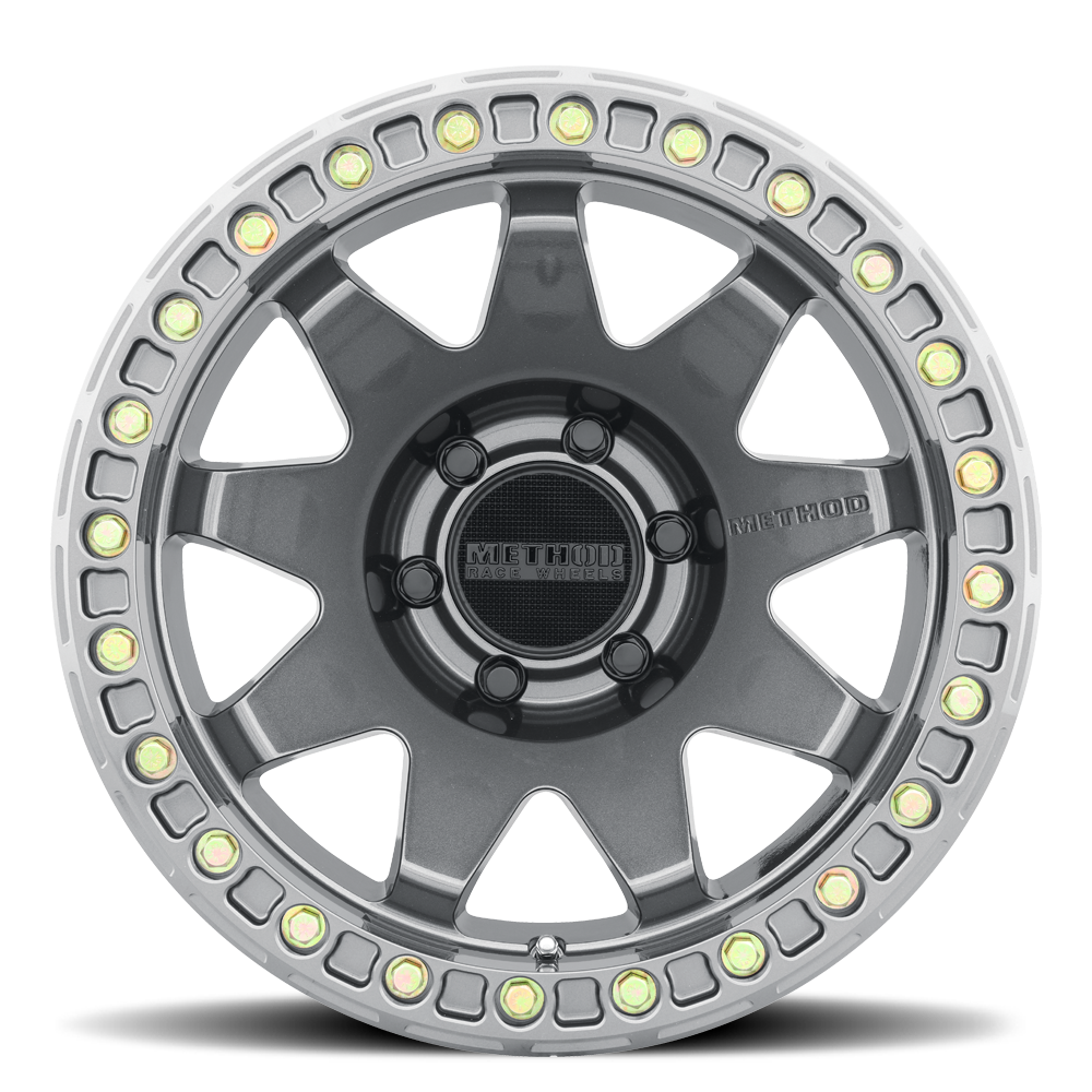 METHOD WHEELS | Aluminum Wheels 17x9 MR108 Bolt Pattern 6 On 139.7 Offset -44 Lip Size 0.63 Gloss Titanium GY Method | MR10879060844B