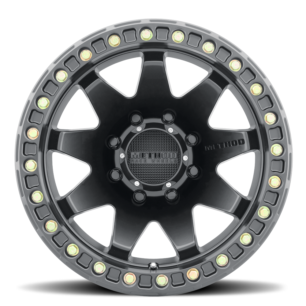 METHOD WHEELS | Aluminum Wheels 17x9 MR108 Bolt Pattern 8 On 165.1 Offset -44 Lip Size 0.63 Matte Black MB Method | MR10879080544B