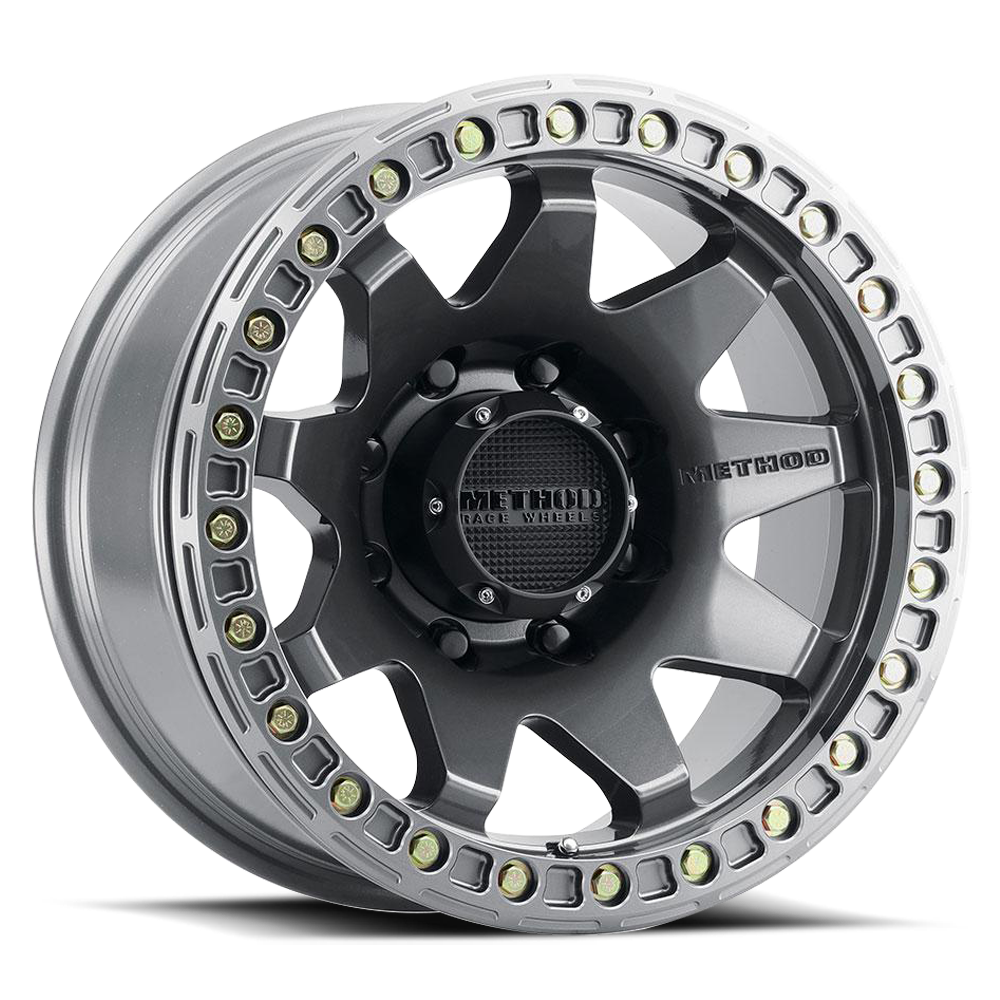 METHOD WHEELS | Aluminum Wheels 17x9 MR108 Bolt Pattern 8 On 165.1 Offset -44 Lip Size 0.63 Gloss Titanium GY Method | MR10879080844B