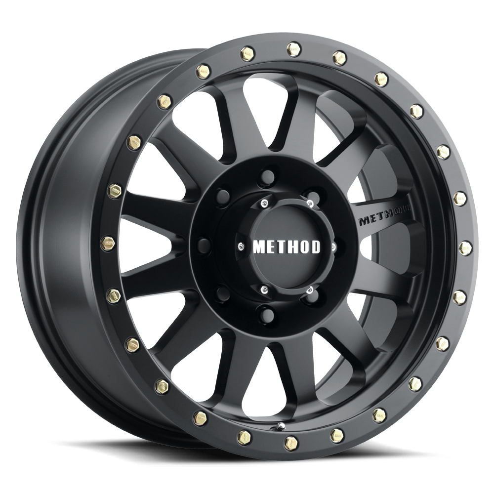 METHOD WHEELS | Aluminum Wheels 16x8 Double Standard MR304 Bolt Pattern 8 On 165.1 Offset 0 Lip Size 2.76 Matte Black MB Method | MR30468080500