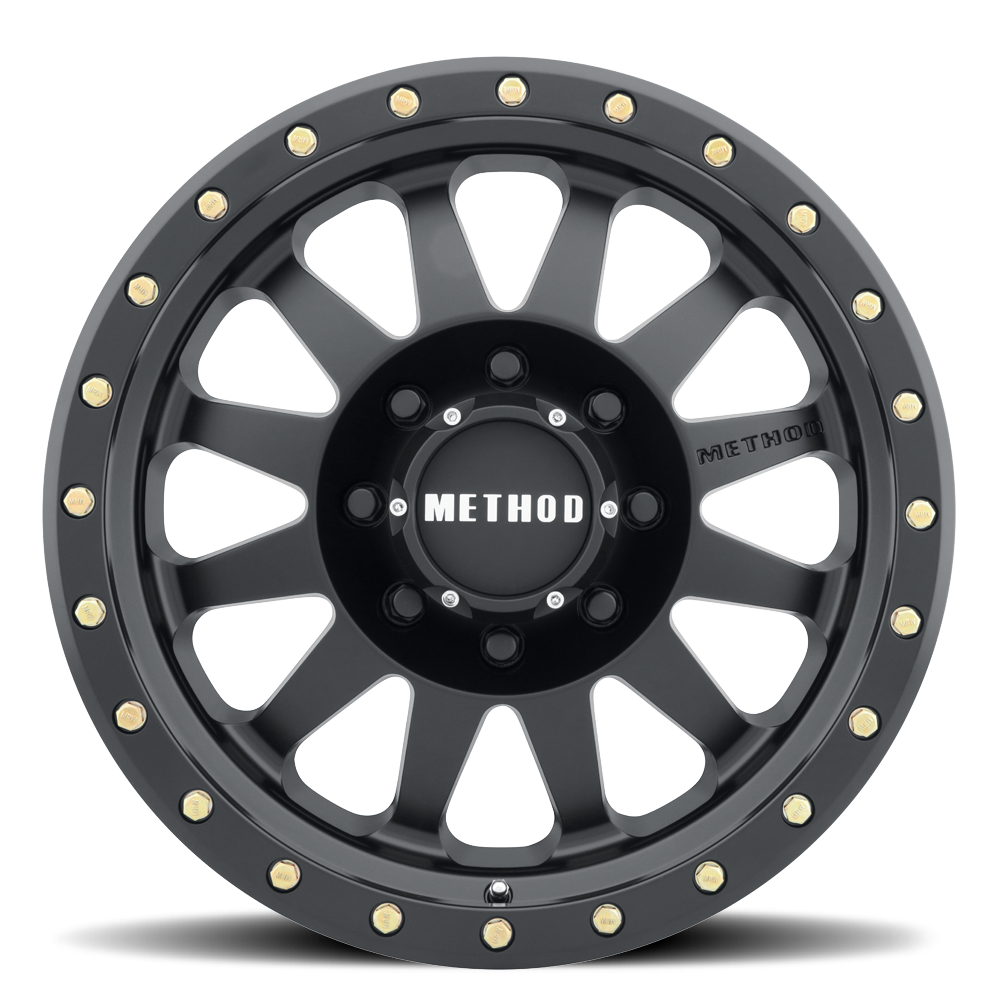 METHOD WHEELS | Aluminum Wheels 16x8 Double Standard MR304 Bolt Pattern 8 On 165.1 Offset 0 Lip Size 2.76 Matte Black MB Method | MR30468080500