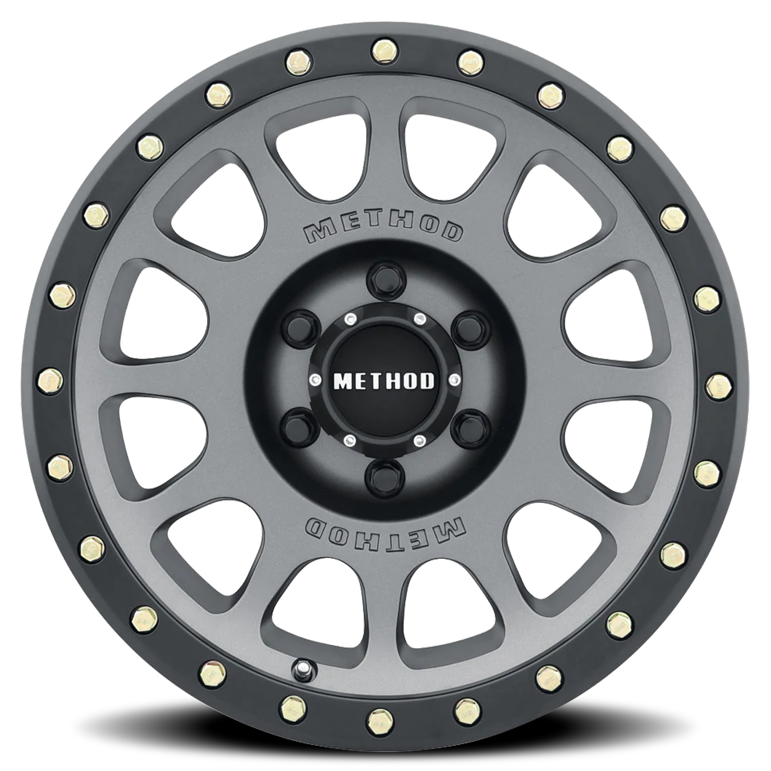 METHOD WHEELS | Aluminum Wheels 16x8 NV MR305 Bolt Pattern 6 On 139.7 Offset 0 Lip Size 1.57 Titanium TT Matte Black Lip Method | MR30568060800