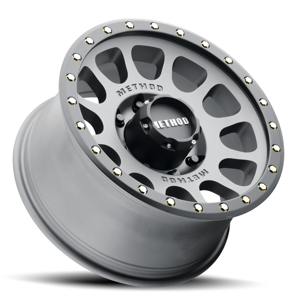 METHOD WHEELS | Aluminum Wheels 17x8.5 NV MR305 Bolt Pattern 8 On 165.1 Offset 0 Lip Size 1.3 Titanium TT Matte Black Lip Method | MR30578580800