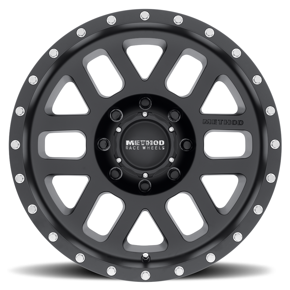 METHOD WHEELS | Aluminum Wheels 18x9 Mesh MR306 Bolt Pattern 8 On 165.1 Offset -12 Lip Size 1.85 Matte Black MB Method | MR30689080512N