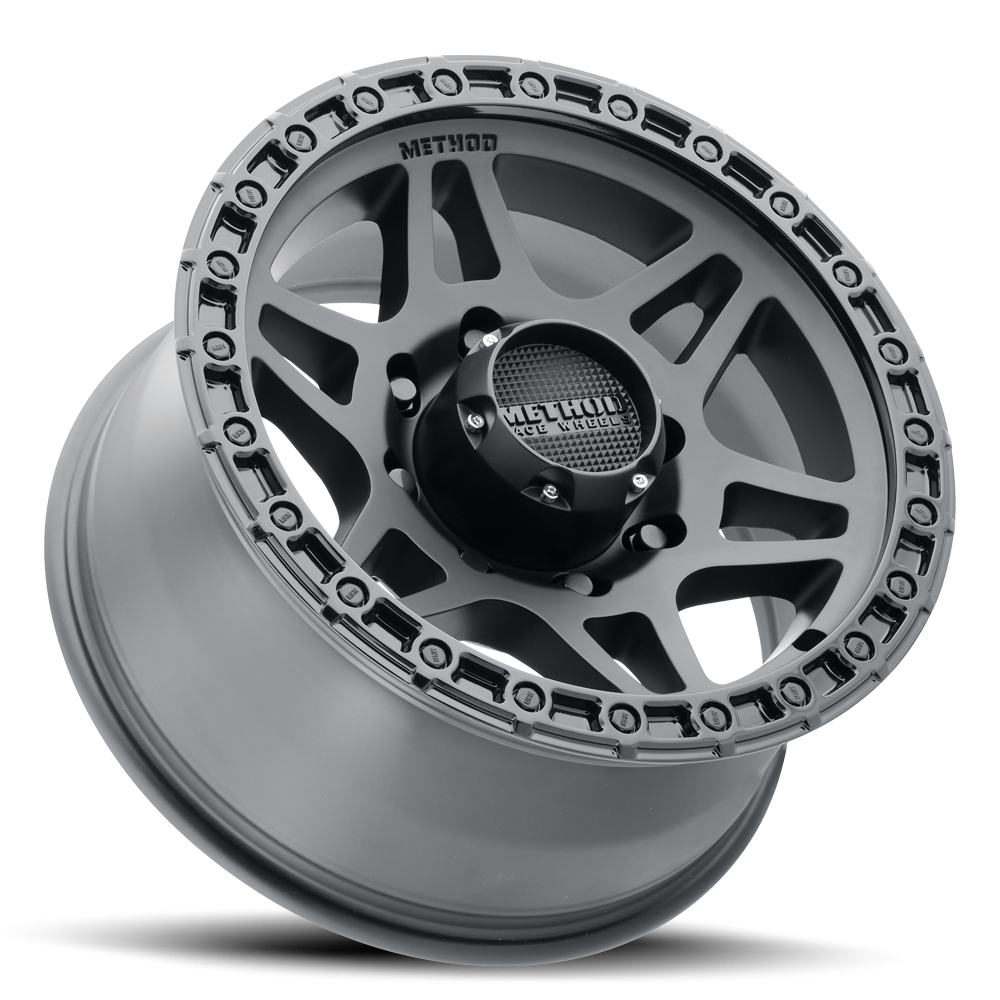 METHOD WHEELS | Aluminum Wheels 17x8.5 MR312 Bolt Pattern 8 On 165.1 Offset 0 Lip Size 0.98 Double Matte Black MBGL Gloss Black Lip Method | MR312785801000