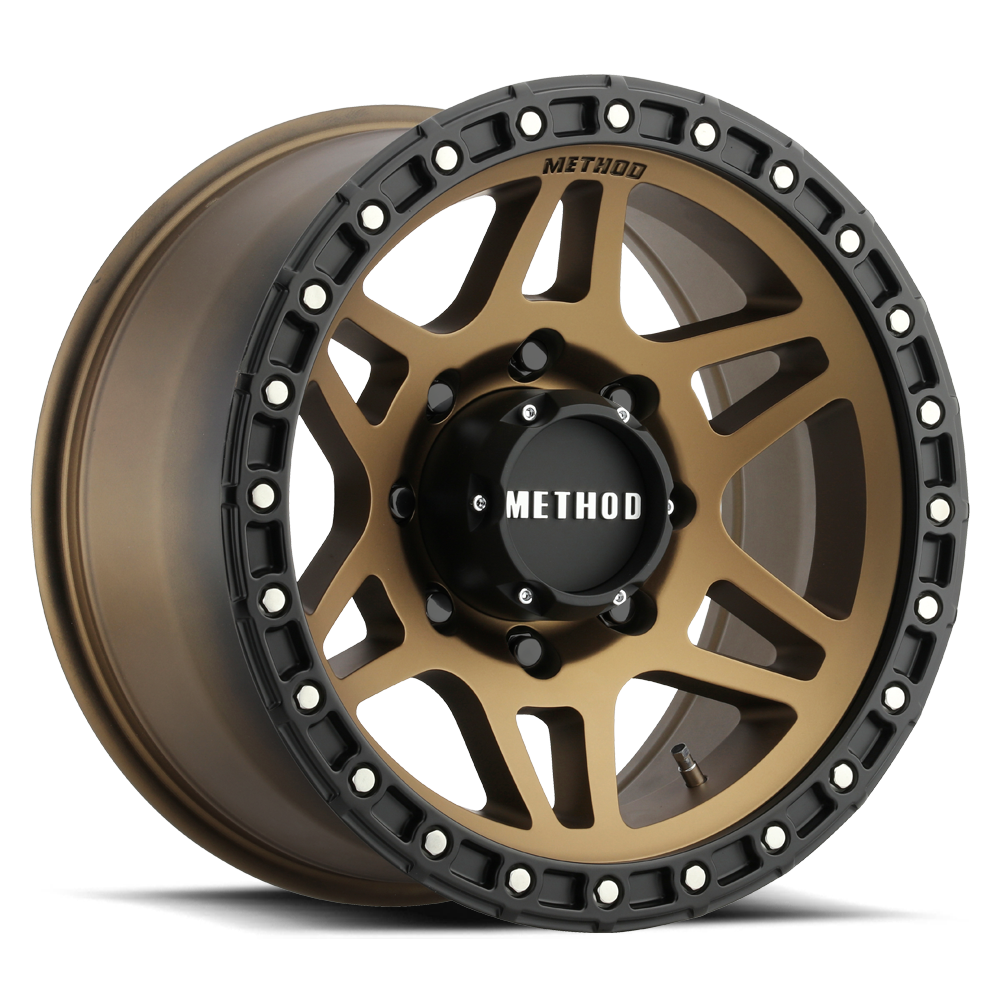 METHOD WHEELS | Aluminum Wheels 18x9 MR312 Bolt Pattern 8 On 165.1 Offset 18 Lip Size 0.91 Method Bronze BRZ Matte Black Lip Method | MR31289080918