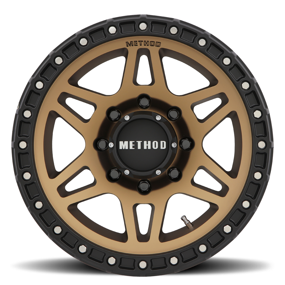 METHOD WHEELS | Aluminum Wheels 18x9 MR312 Bolt Pattern 8 On 165.1 Offset 18 Lip Size 0.91 Method Bronze BRZ Matte Black Lip Method | MR31289080918