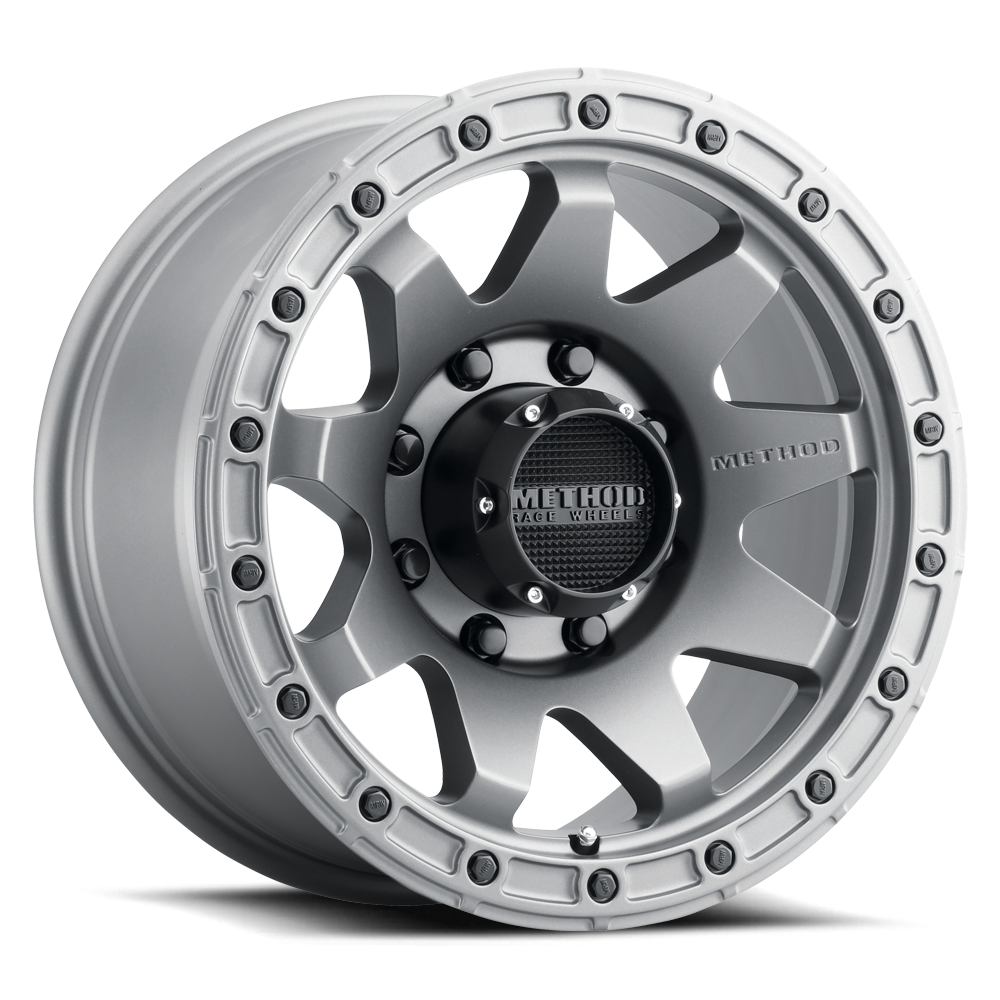 METHOD WHEELS | Aluminum Wheels 17x8.5 MR317 Bolt Pattern 8 On 165.1 Offset 0 Lip Size 0.83 Matte Titanium GY Method | MR31778580800
