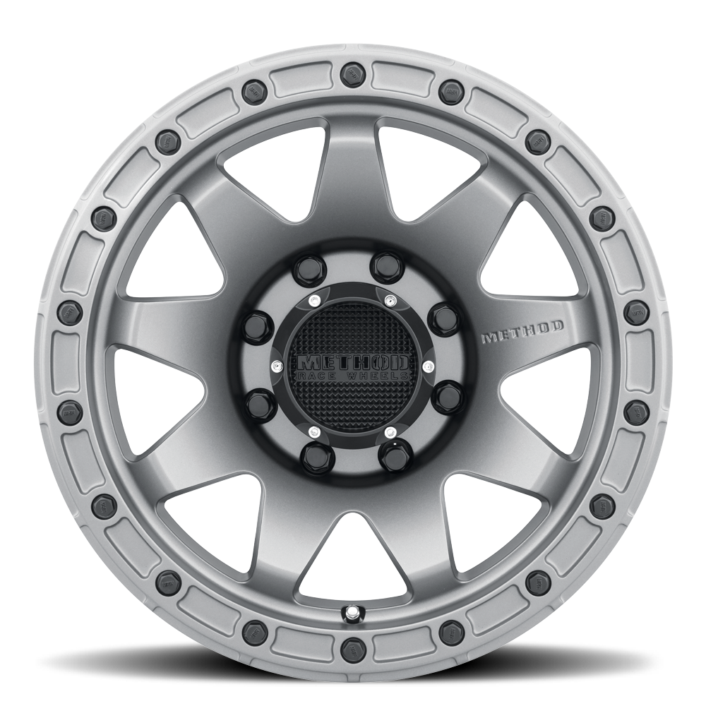 METHOD WHEELS | Aluminum Wheels 17x8.5 MR317 Bolt Pattern 8 On 165.1 Offset 0 Lip Size 0.83 Matte Titanium GY Method | MR31778580800