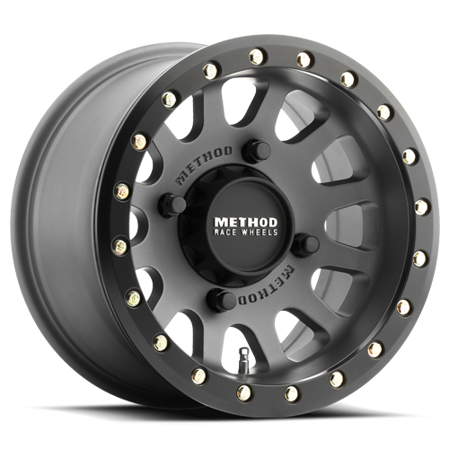 METHOD WHEELS | Aluminum Wheels 14x7 MR401 Beadlock UTV Bolt Pattern 4 On 136 Offset 13 Lip Size 1.97 Titanium GY Matte Black Ring Method | MR40147047843B
