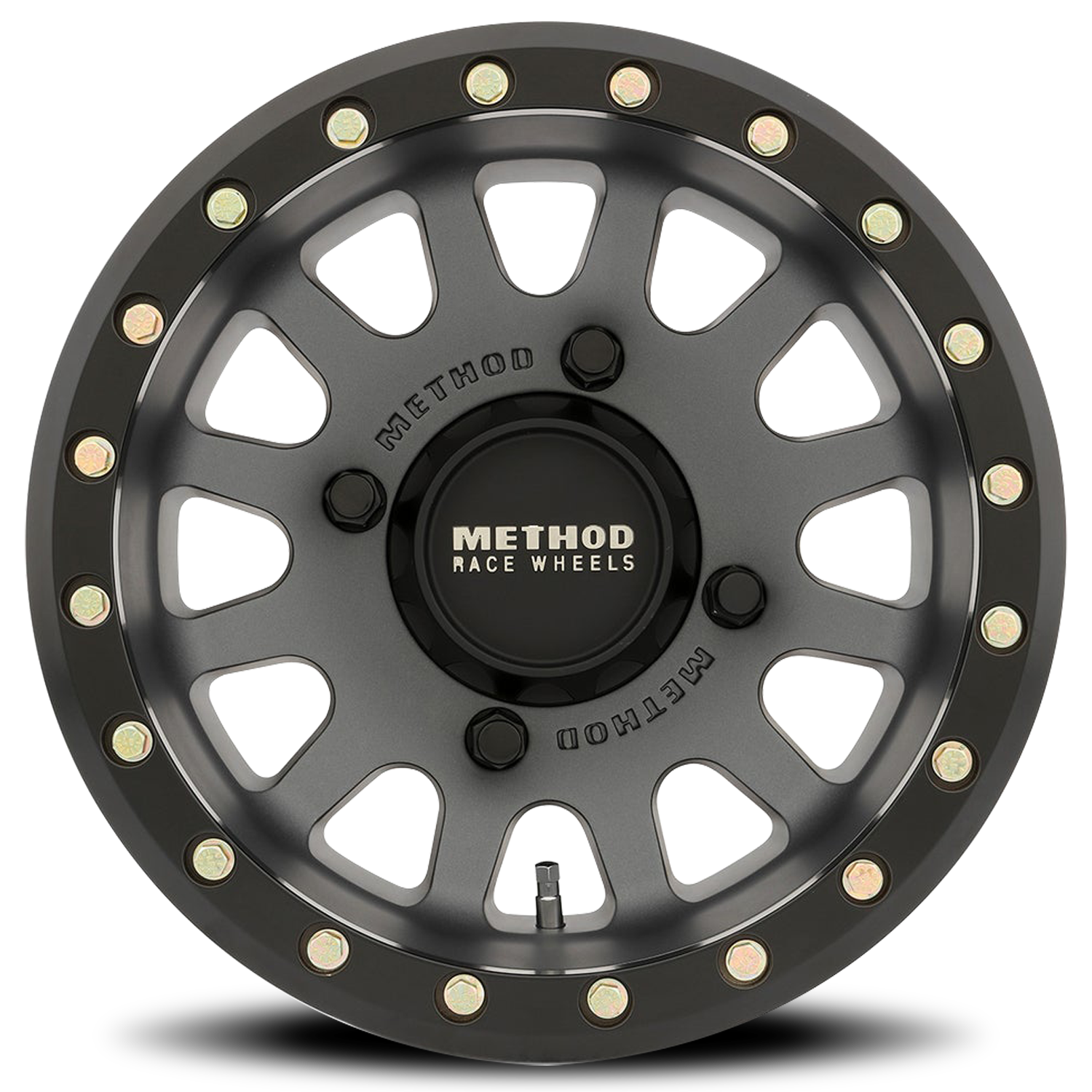 METHOD WHEELS | Aluminum Wheels 14x7 MR401 Beadlock UTV Bolt Pattern 4 On 136 Offset 13 Lip Size 1.97 Titanium GY Matte Black Ring Method | MR40147047843B