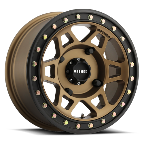 METHOD WHEELS | Aluminum Wheels 15x7 MR405 Beadlock UTV Bolt Pattern 4 On 156 Offset 13 Method Bronze BRZ Matte Black Ring Method | MR40557046943B