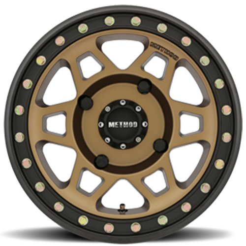 METHOD WHEELS | Aluminum Wheels 15x7 MR405 Beadlock UTV Bolt Pattern 4 On 156 Offset 38 Method Bronze BRZ Matte Black Ring Method | MR40557046952B