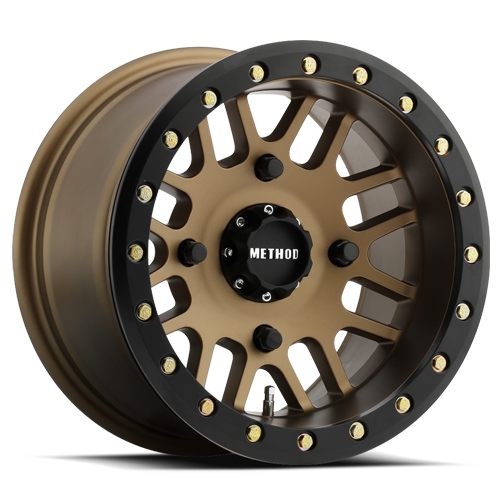METHOD WHEELS | Aluminum Wheels 14x10 MR406 Beadlock UTV Bolt Pattern 4 On 156 Offset -2 Method Bronze BRZ Matte Black Ring Method | MR40641046955B