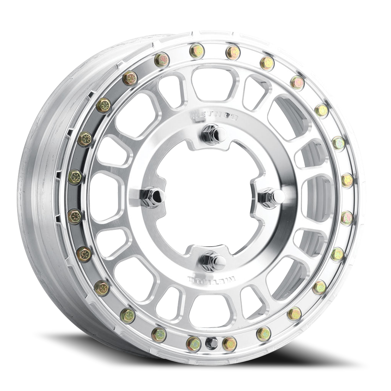 METHOD WHEELS | Aluminum Wheels 15x5 MR412 Beadlock UTV Bolt Pattern 4 On 156 Offset 43 Lip Size 0 Machined Raw Machined Method | MR41255046343B