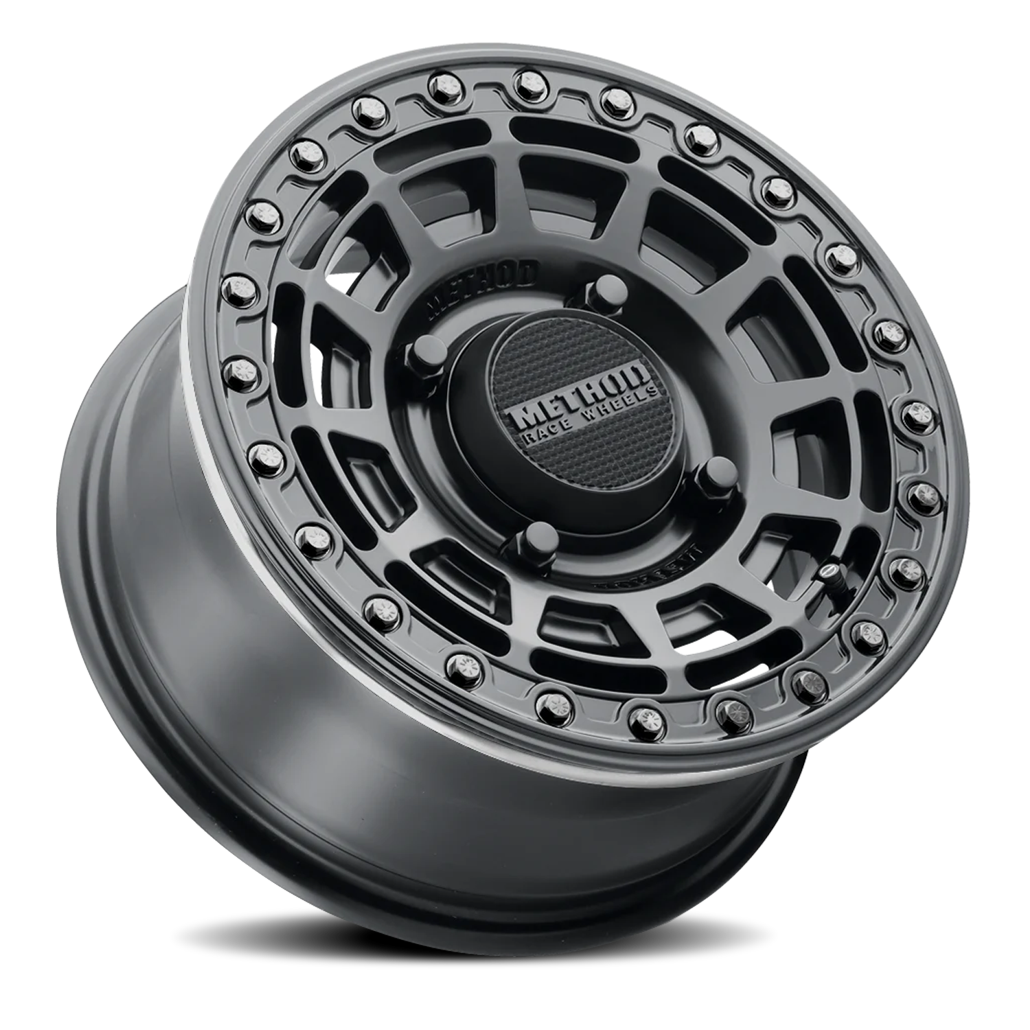 METHOD WHEELS | Aluminum Wheels 15x10 MR415 Beadlock UTV Bolt Pattern 4 On 156 Offset 25 Lip Size 2.09 Matte Black MB Gloss Black Ring Method | MR415510461064B