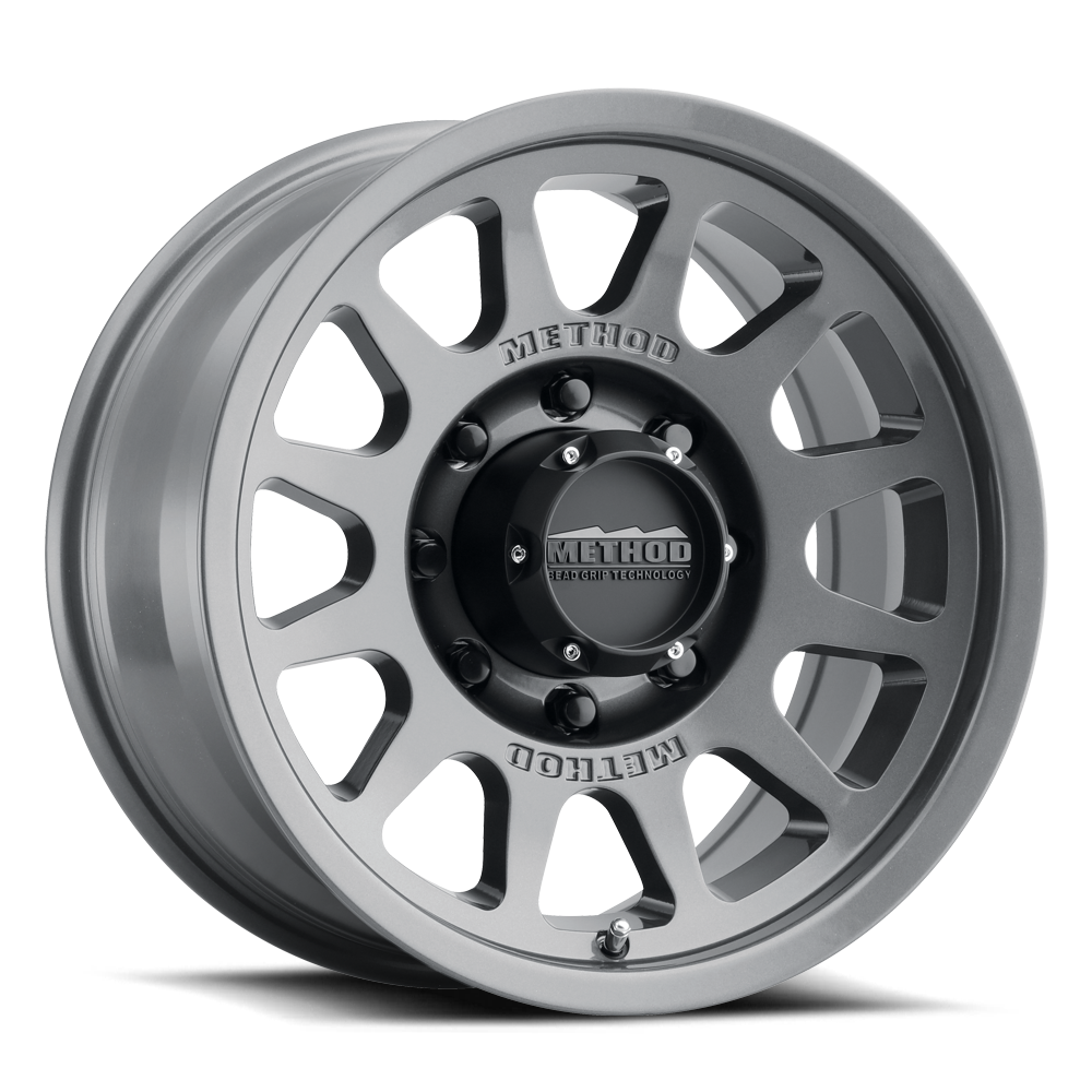 METHOD WHEELS | Aluminum Wheels 17x9 Bead Grip MR703 Bolt Pattern 8 On 165.1 Offset -12 Lip Size 1.18 Gloss Titanium SL Method | MR70379080812N
