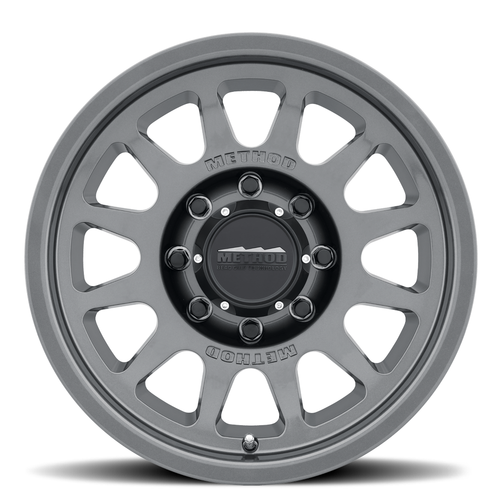 METHOD WHEELS | Aluminum Wheels 17x9 Bead Grip MR703 Bolt Pattern 8 On 165.1 Offset -12 Lip Size 1.18 Gloss Titanium SL Method | MR70379080812N