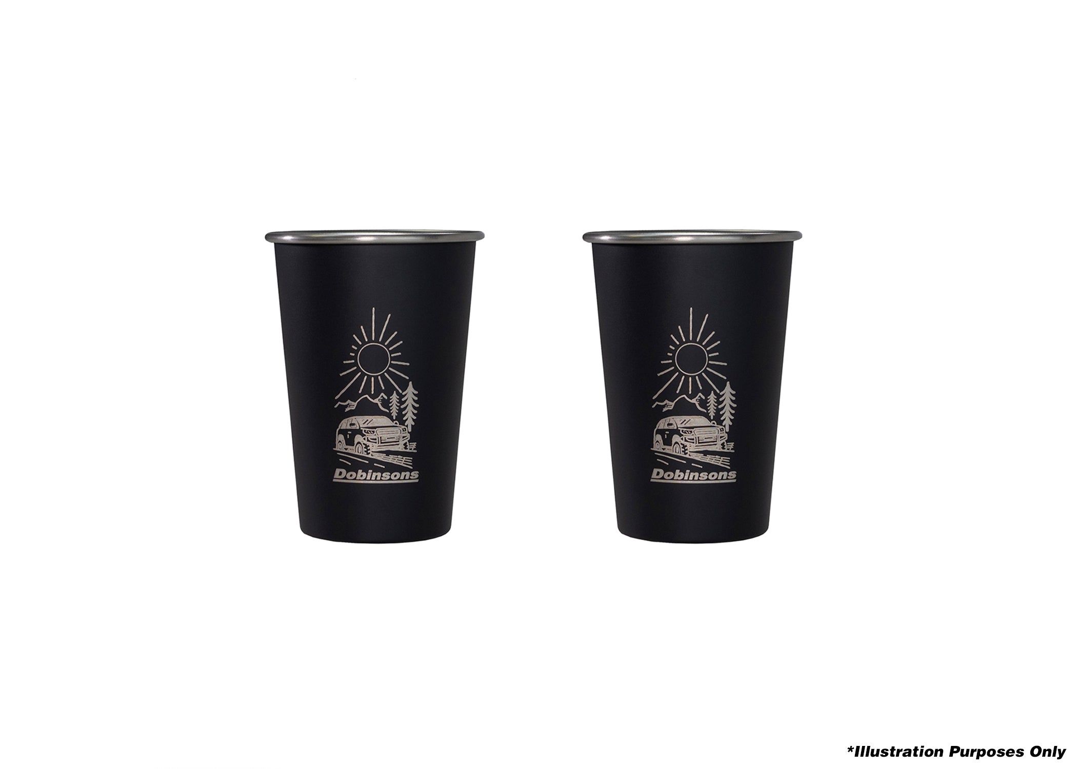 DOBINSONS | Stainless Steel Camping Cups (Pair) (PG00-2327) | PG00-2327