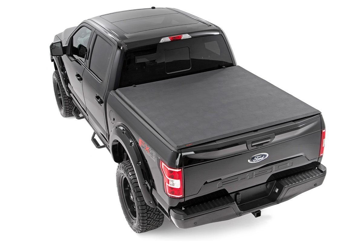 Rough Country | Tonneau Covers|Truck Bed|Exterior Parts & Car Care | Ford Soft Tri-Fold Bed Cover 15-20 F-150-5 Foot 5 Inch Bed Rough Country | RC44515550