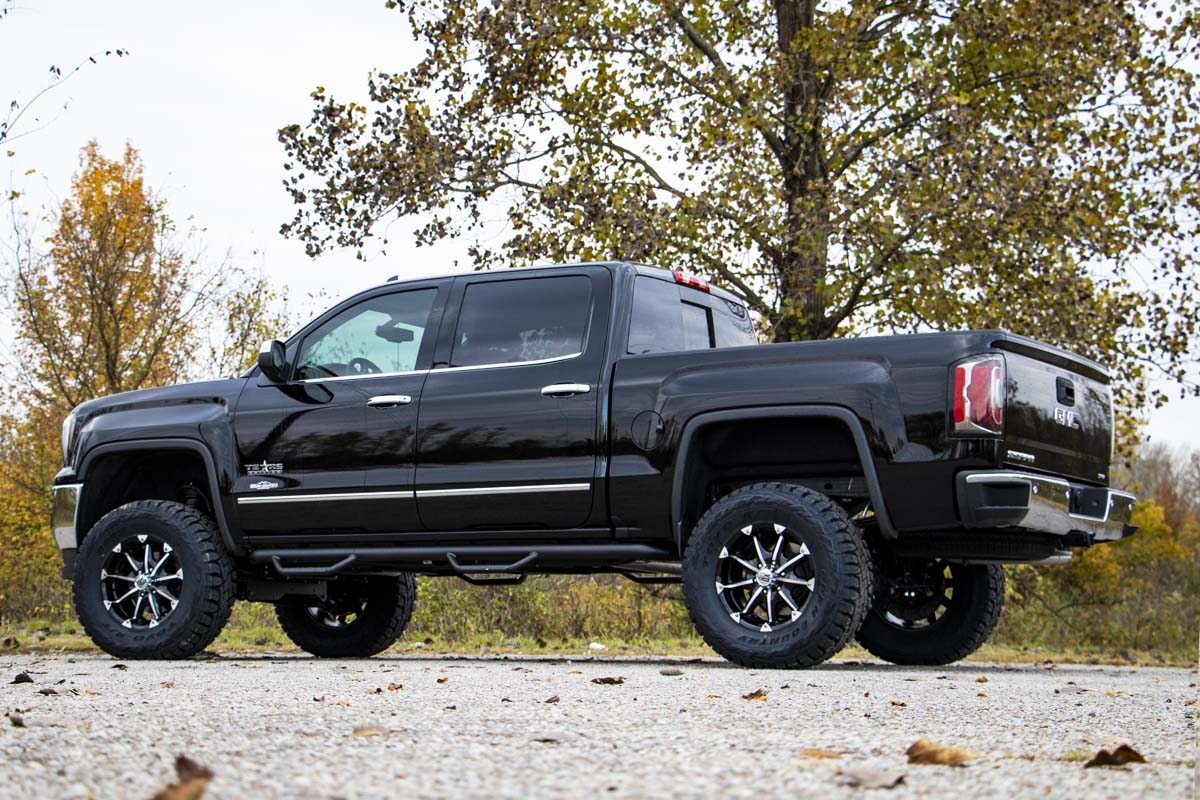Rough Country | Nerf Bars | Wheel to Wheel Nerf Steps 14-18 Silverado/Sierra 1500 Crew Cab 5 Foot 8 Inch Bed Rough Country | RCC1489CC