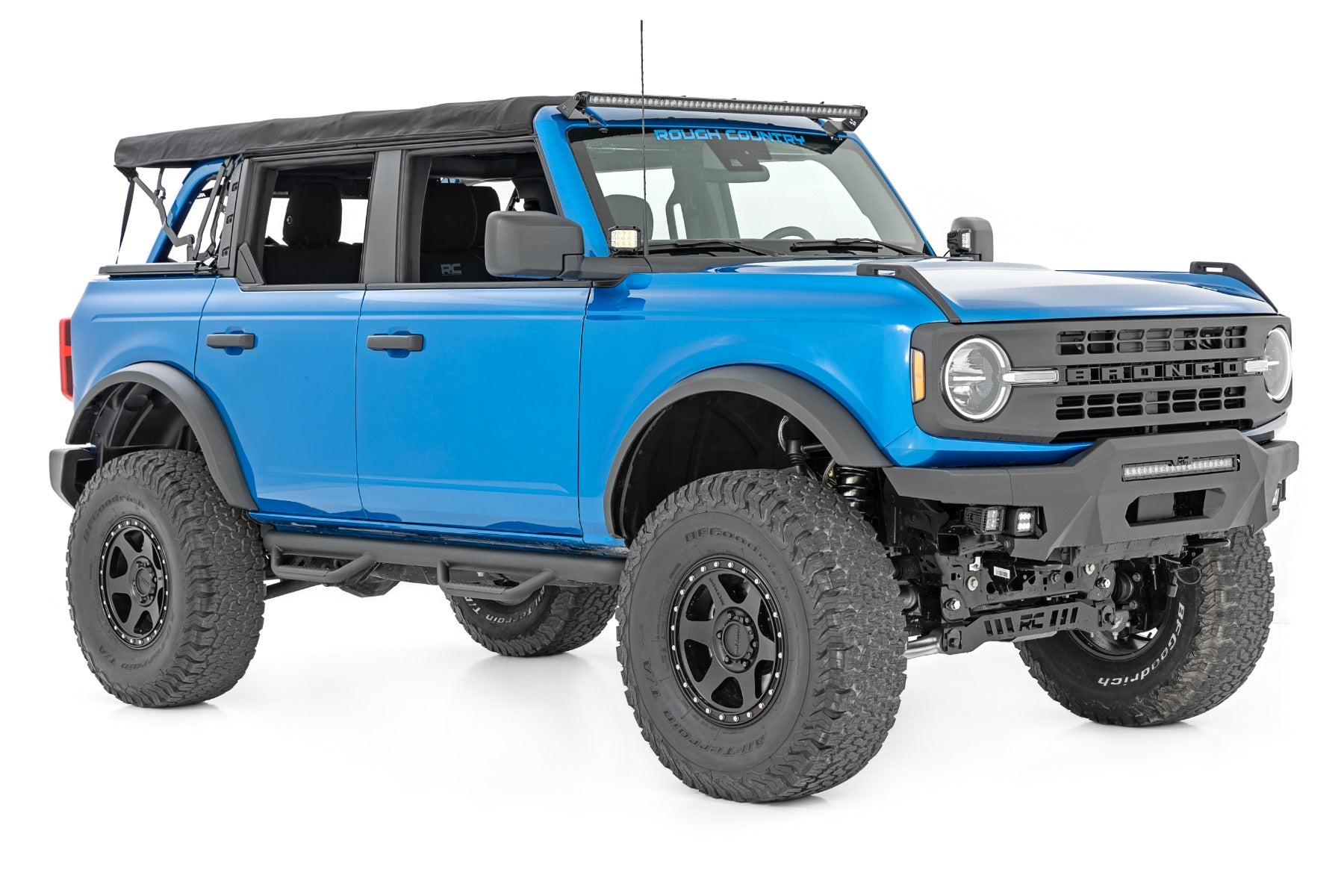 Rough Country | Nerf Bars | Nerf Steps Wheel to Wheel 4 Door Ford Bronco 4WD 21-Up Rough Country | RCF21584D
