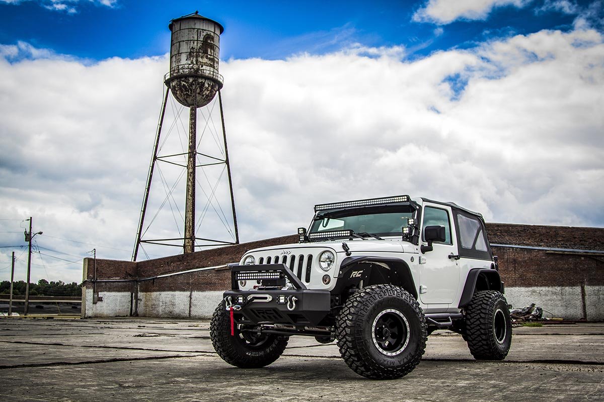 Rough Country | Nerf Bars|Side Steps / Running Boards|Exterior Parts & Car Care | Jeep Wheel to Wheel Nerf Steps 12-18 Wrangler JK 2 Door Rough Country | RCJ1246